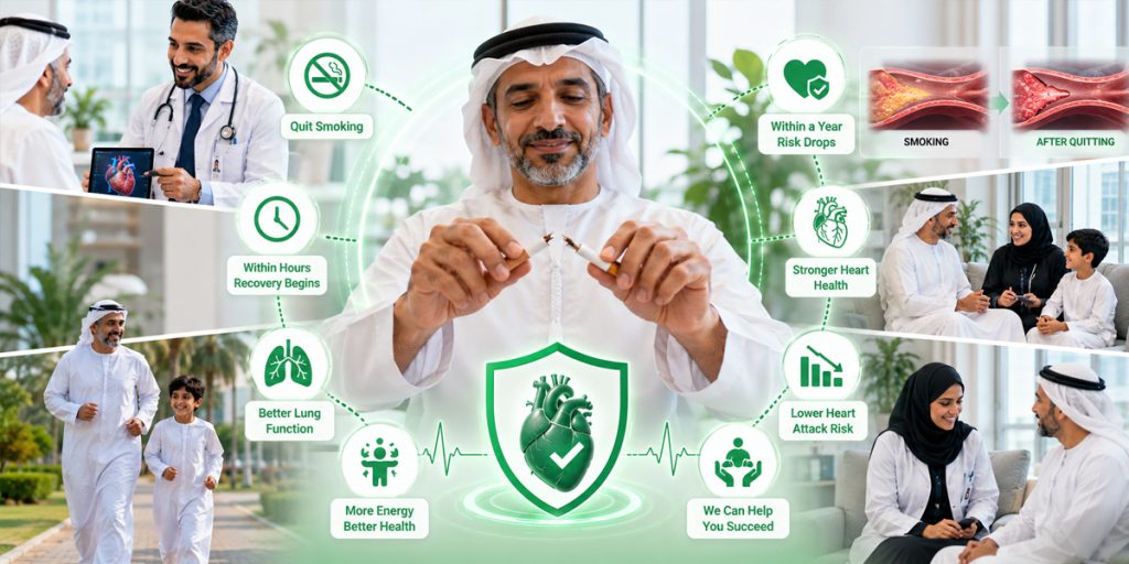 الإقلاع عن التدخين هو أحد أقوى الخطوات التي يمكنك اتخاذها من أجل صحة قلبك، أمراض القلب للبالغين، كيدزهيرت، دبي، أبوظبي، العين