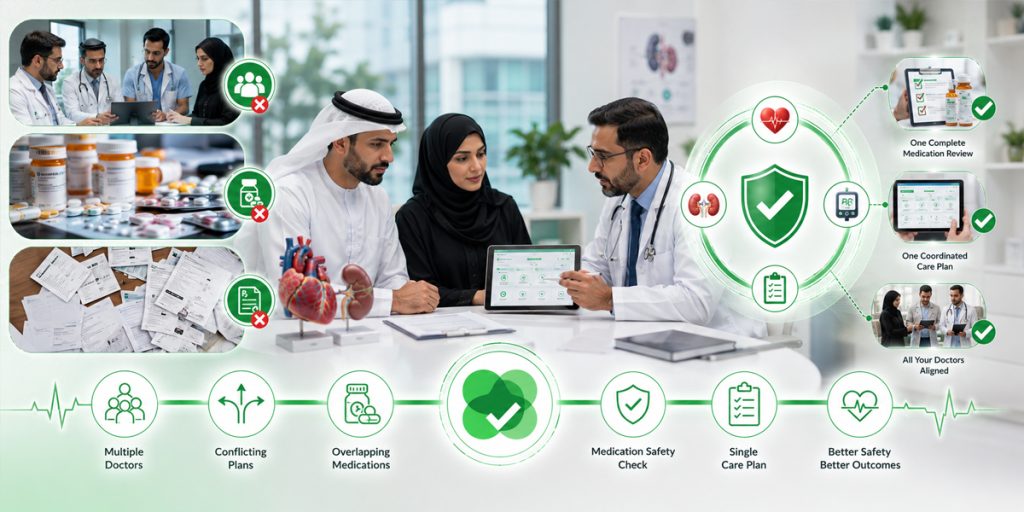 كثرة المتخصصين وكثرة الوصفات الطبية نحن نجمعها لك أمراض القلب للبالغين كيدز هارت دبي أبوظبي العين