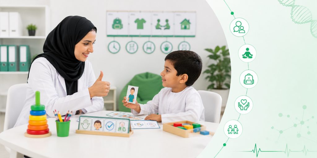 Communication, Self-Regulation, and Daily Independence All Addressed Together ABA Therapy KidsHeart Dubai Abu Dhabi Al Ain