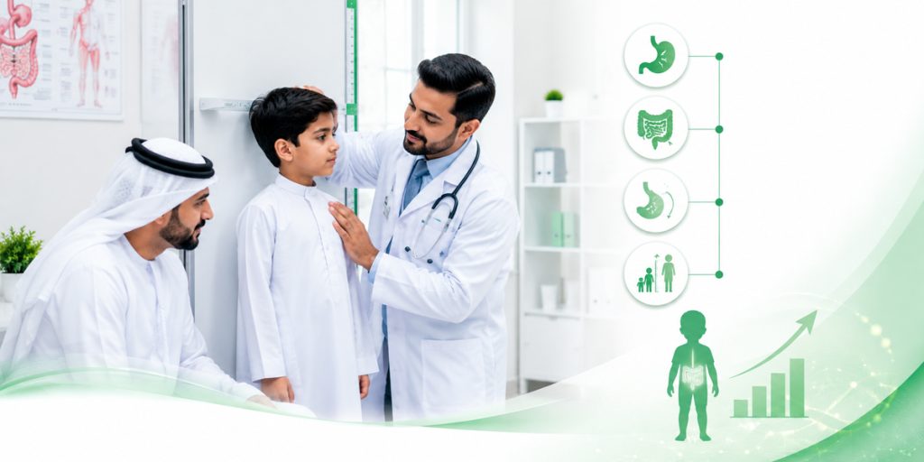 Ongoing Digestive Problems Can Affect Growth General Pediatrics KidsHeart Dubai, Abu Dhabi, and Al Ain