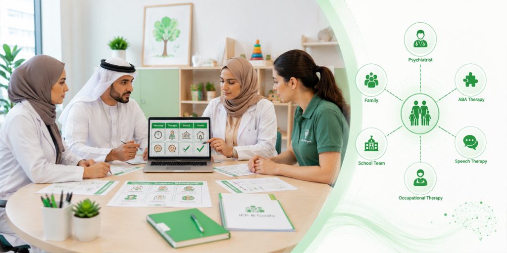 Coordinating With ABA Therapists and Schools Child & Adolescent Psychiatry KidsHeart Dubai Abu Dhabi Al Ain