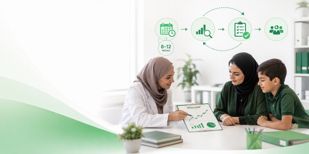 Progress Is Reviewed Every 8–12 Weeks, Not Annually ABA Therapy KidsHeart Abu Dhabi Al Ain