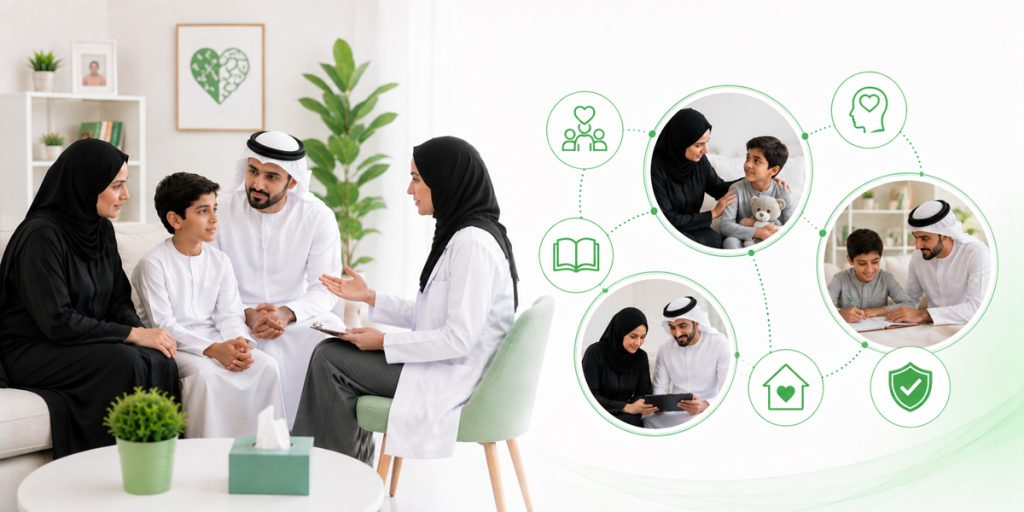 The Family's Reaction Shapes the Child's Experience Child & Adolescent Psychiatry KidsHeart Abu Dhabi Al Ain